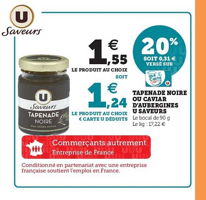 tapenade noire ou caviar d'aubergines u saveurs