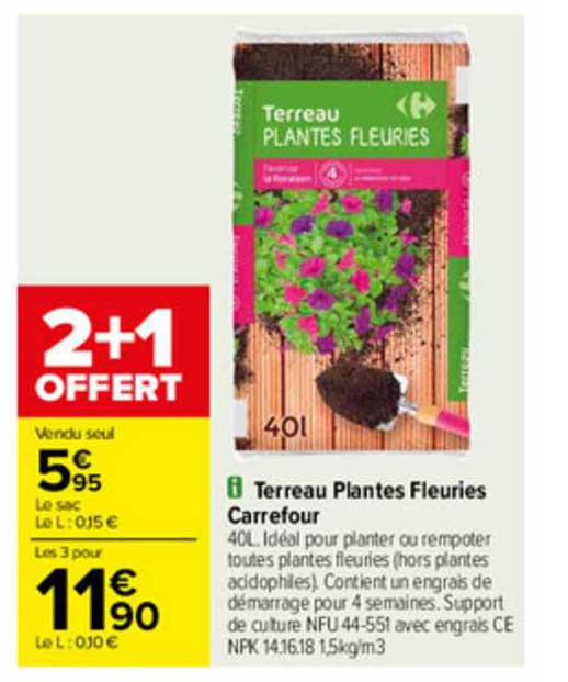 terreau plantes fleuries carrefour