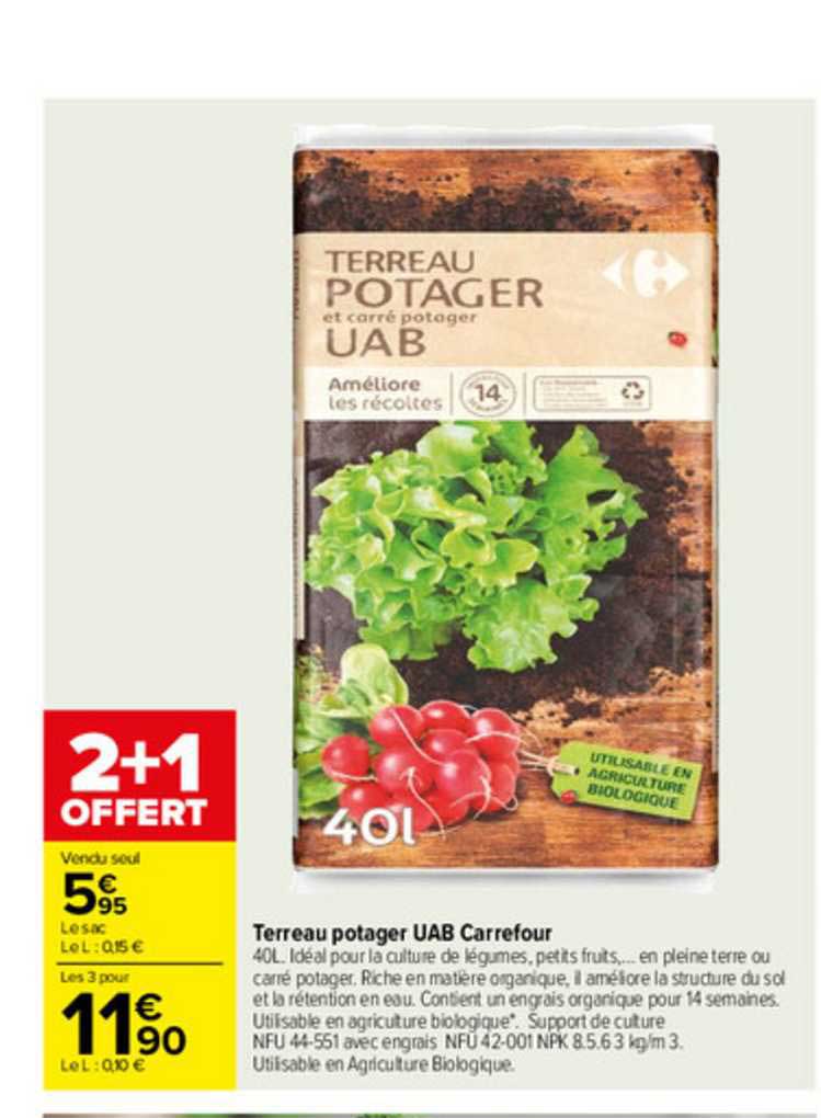 terreau potager uab carrefour