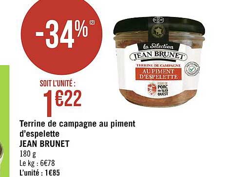 terrine de campagne au piment d'espelette jean brunet