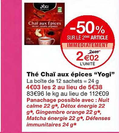 thé chaï aux épices "yogi"