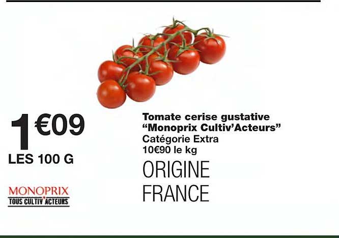 Tomate Cerise Gustative "monoprix Cultiv'acteurs"