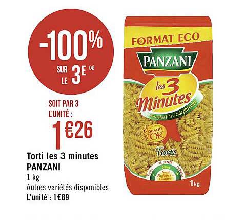 torti les 3 minutes panzani