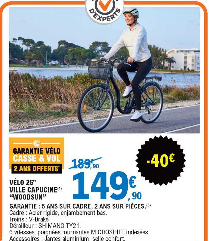 vélo 26" ville capucine "woodsun"