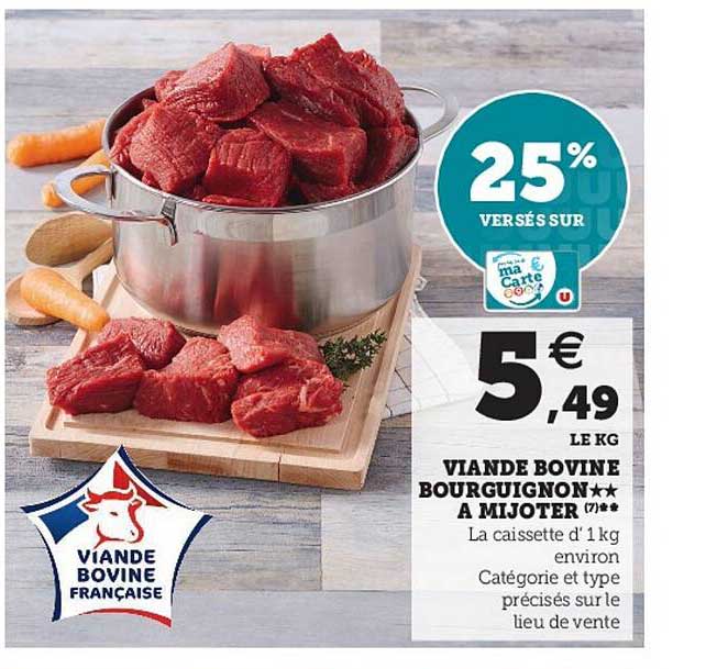 Viande Bovine : Bourguignon à Mijoter