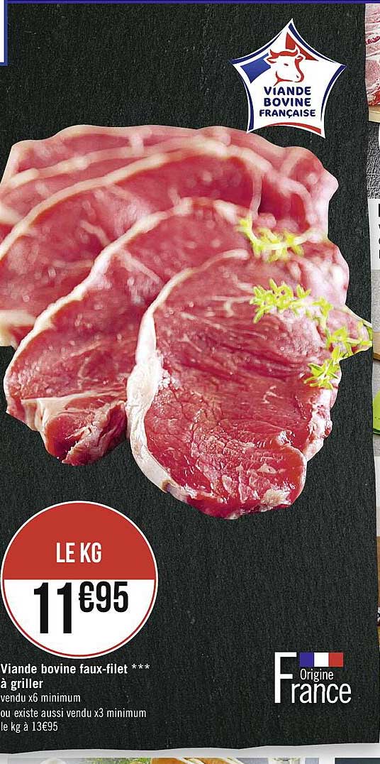 Viande Bovine Faux-filet à Griller