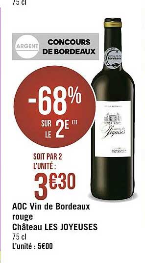 vin de bordeaux rouge château les joyeuses