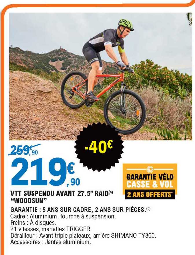 vtt suspendu avant 27.5" raid "woodsun"
