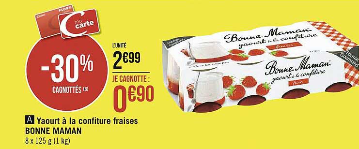 yaourt à la confiture fraises bonne maman