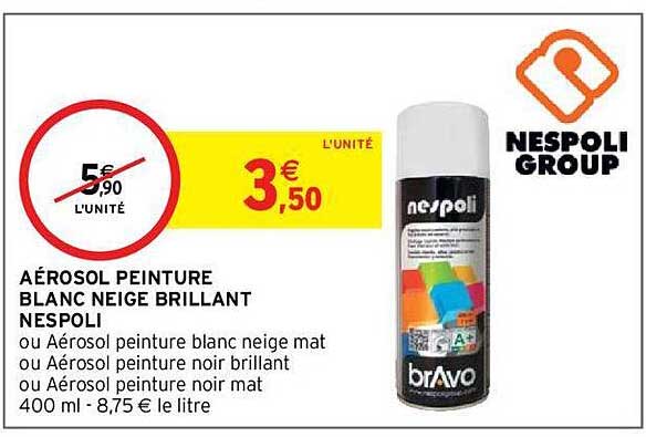 aérosol peinture blanc neige brillant nespoli