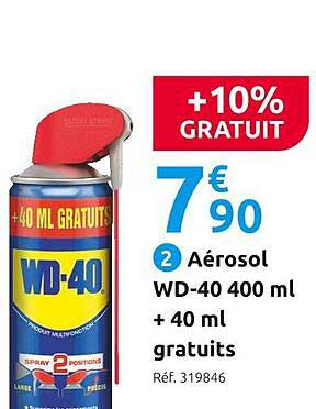 Aérosol Wd-40 400 Ml + 40 Ml Gratuits