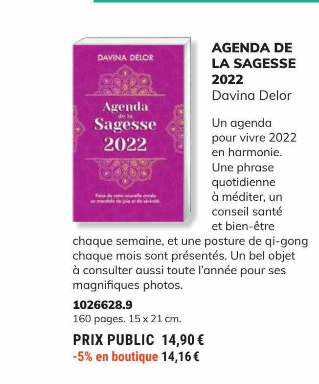 agenda de la sagesse 2022 davina delor