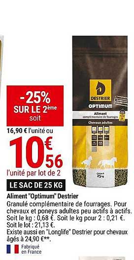 aliment "optimum" destrier
