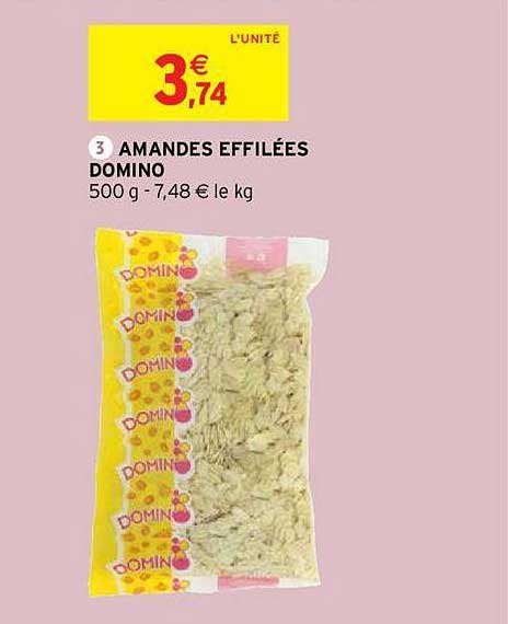 amandes effilées domino