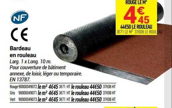bardeau en rouleau
