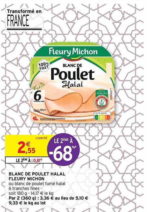 blanc de poulet halal fleury michon