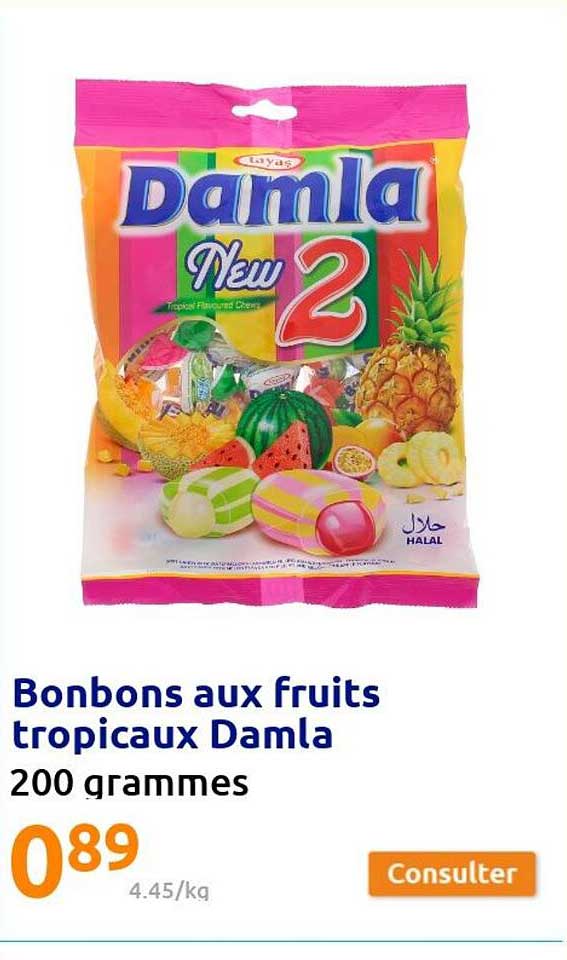 bonbons aux fruits tropicaux damla