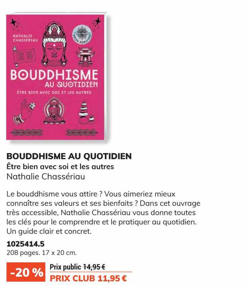 bouddhisme au quotidien être bien avec soi et les autres nathalie chassériau