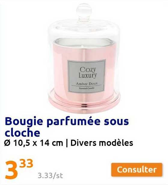 bougie parfumée sous cloche