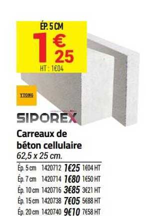 carreaux de béton cellulaire siporex