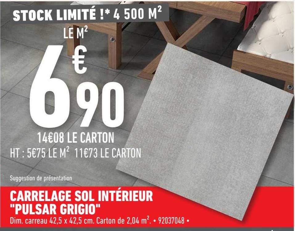 carrelage sol intérieur "pulsar grigio"