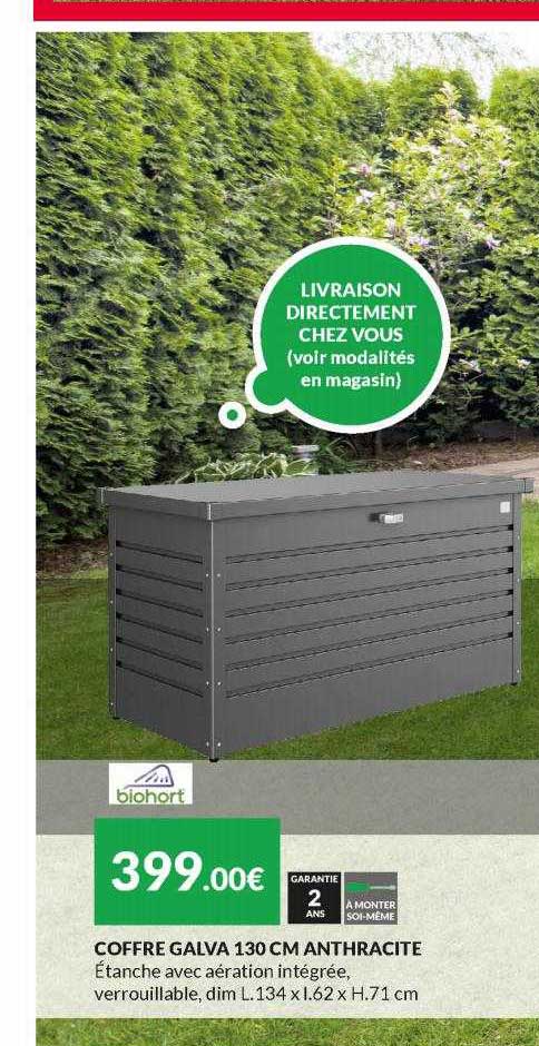 coffre galva 130 cm anthracite