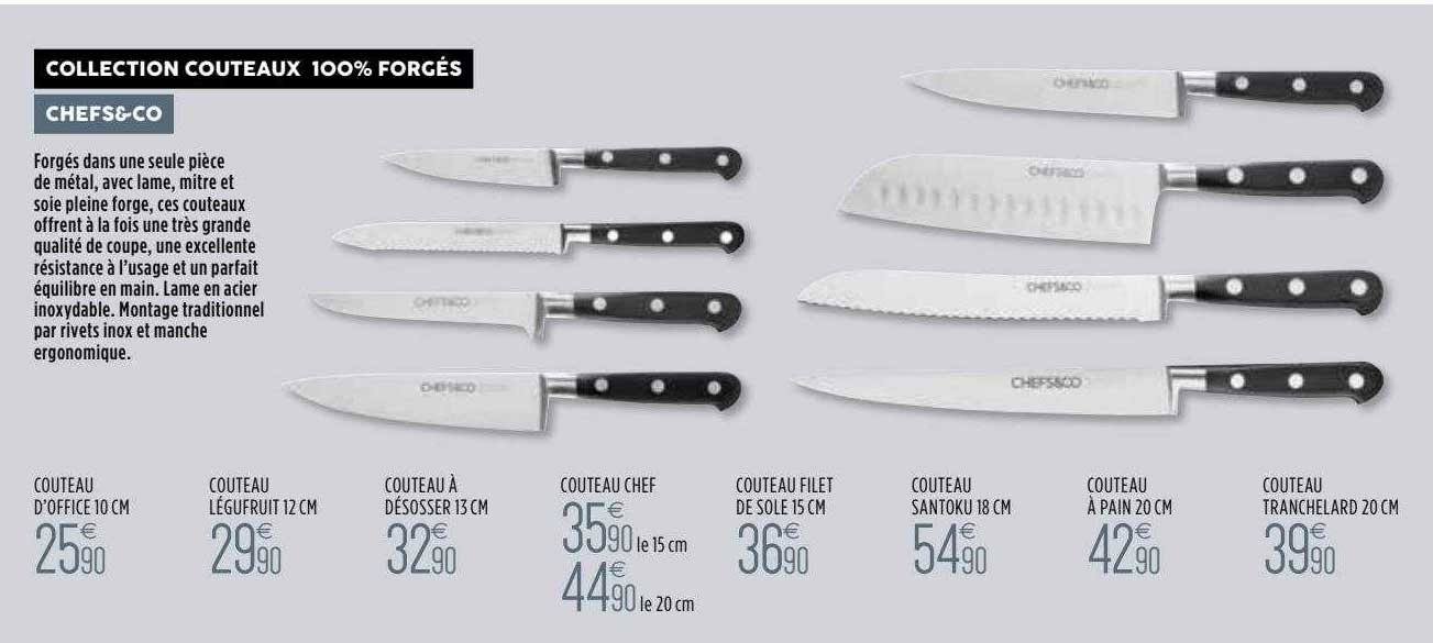 collection couteaux 100% forgés chef&co