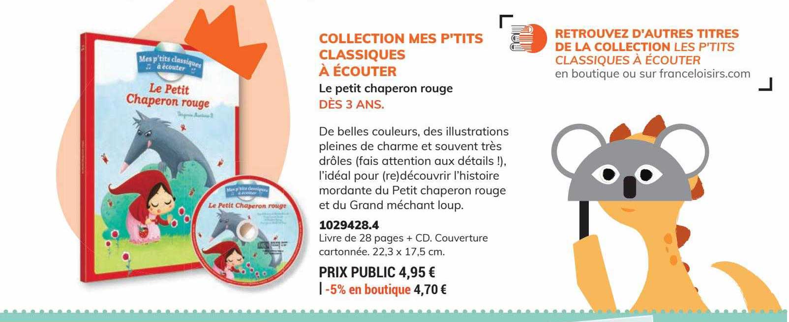 collection mes p'tits classiques à écouter le petit chaperon rouge
