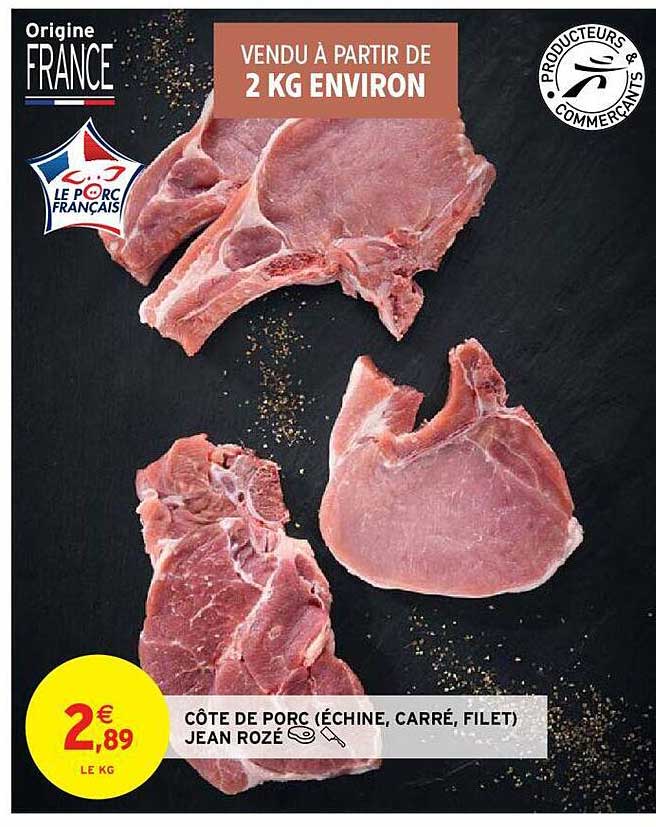 Côte De Porc échine Carré Filet Jean Rozé