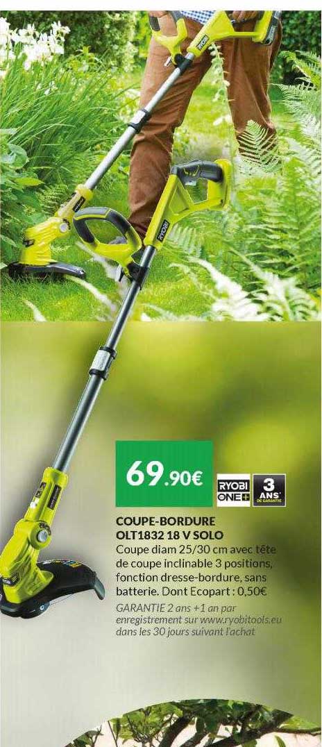 coupe-bordure olt1832 v solo ryobi