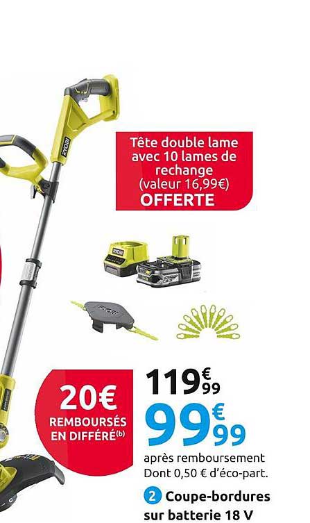 coupe-bordures sur batterie 18 v