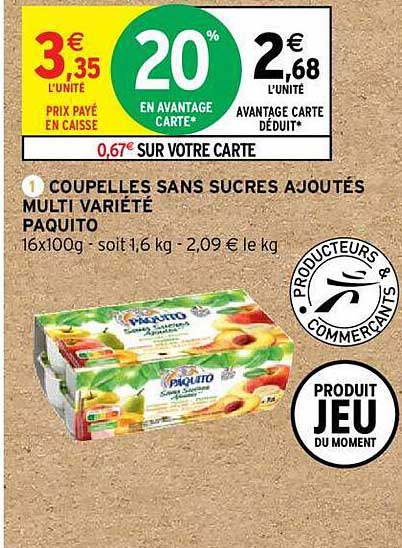 coupellese sans sucres ajoutés multi variété paquito
