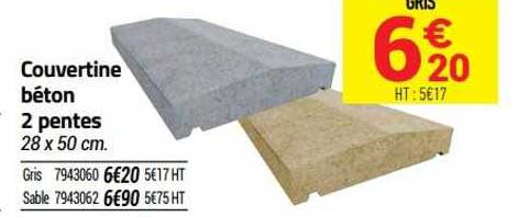 couvertine béton 2 pentes