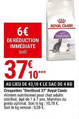 croquettes "sterilised 37" royal canin