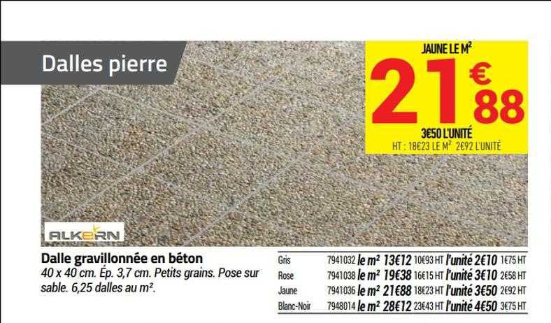 dalle gravillonnée en béton alkern