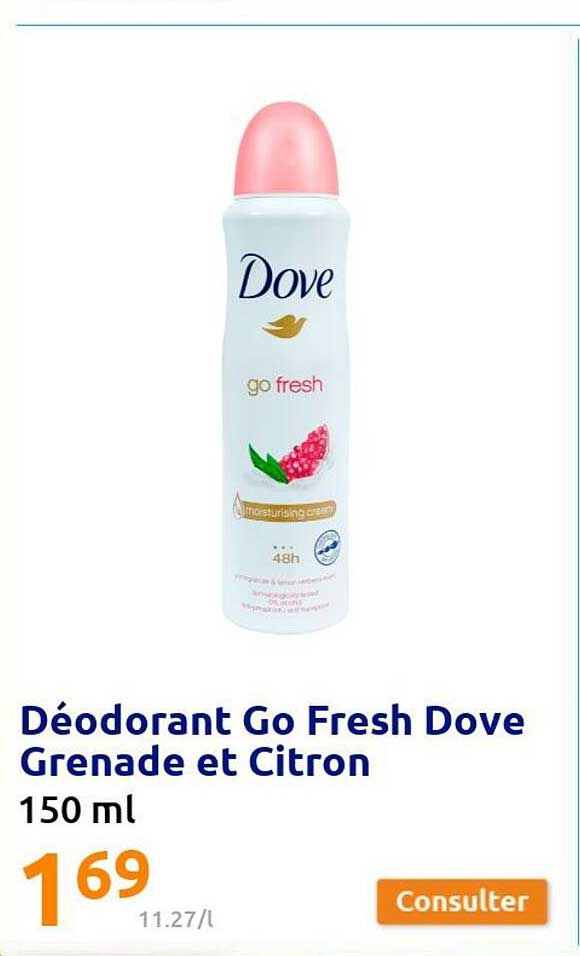Déodorant Go Fresh Dove Grenade Et Citron