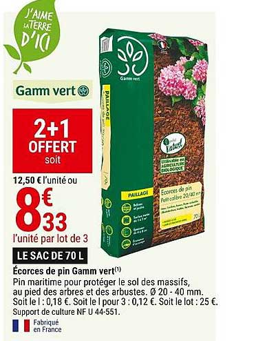 écorces de pin gamm vert