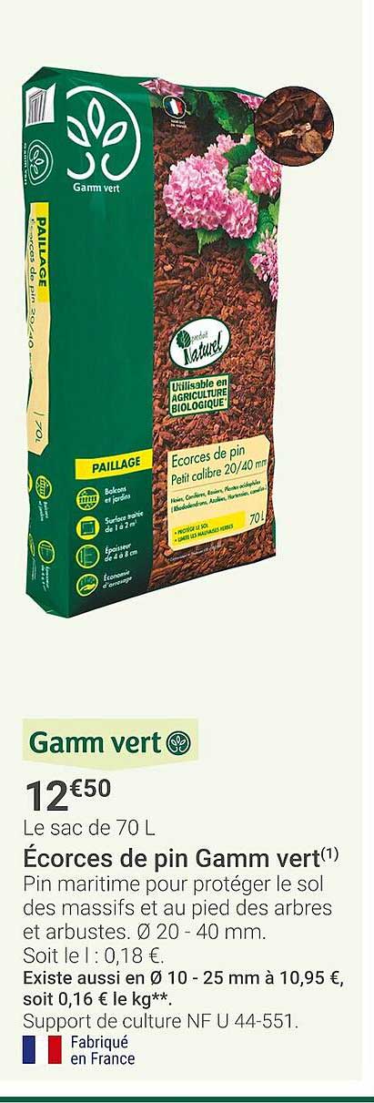 écorces de pin gamm vert