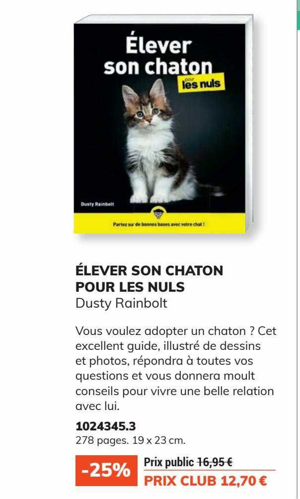 élever son chaton pour les nuls dusty rainbolt
