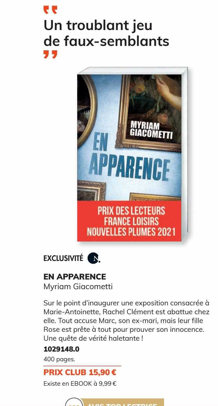 en apparence - myriam giacometti