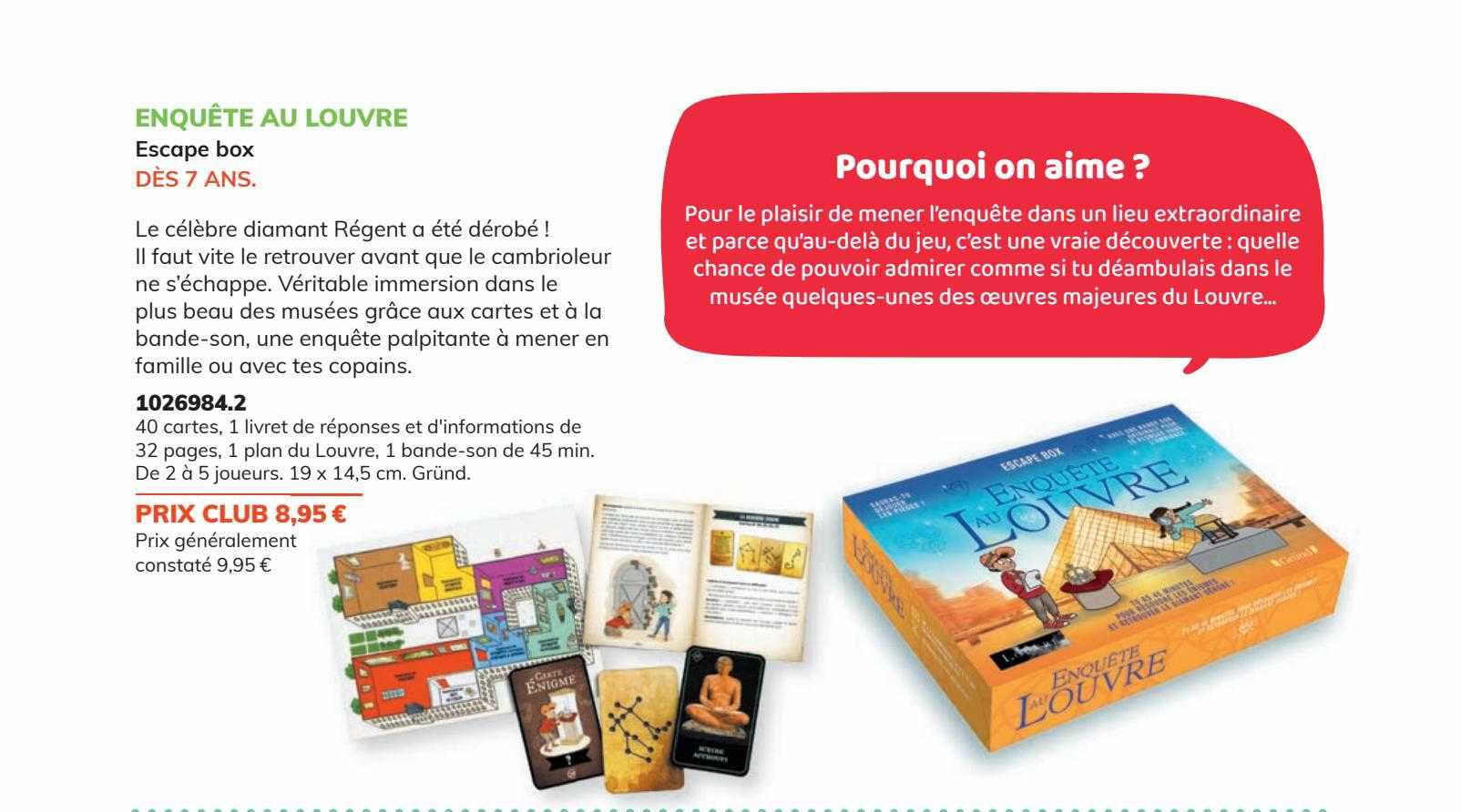 enquête au louvre escape box