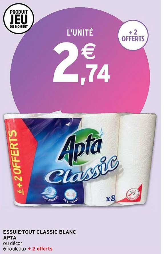essuie-tout classic blanc apta