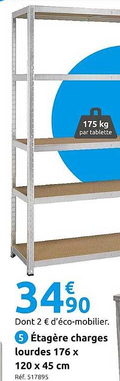 étagère charges lourdes 176 x 120 x 45 cm