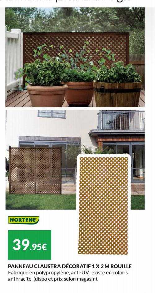 Panneau Claustra Décoratif 1 X 2 M Rouille Nortène