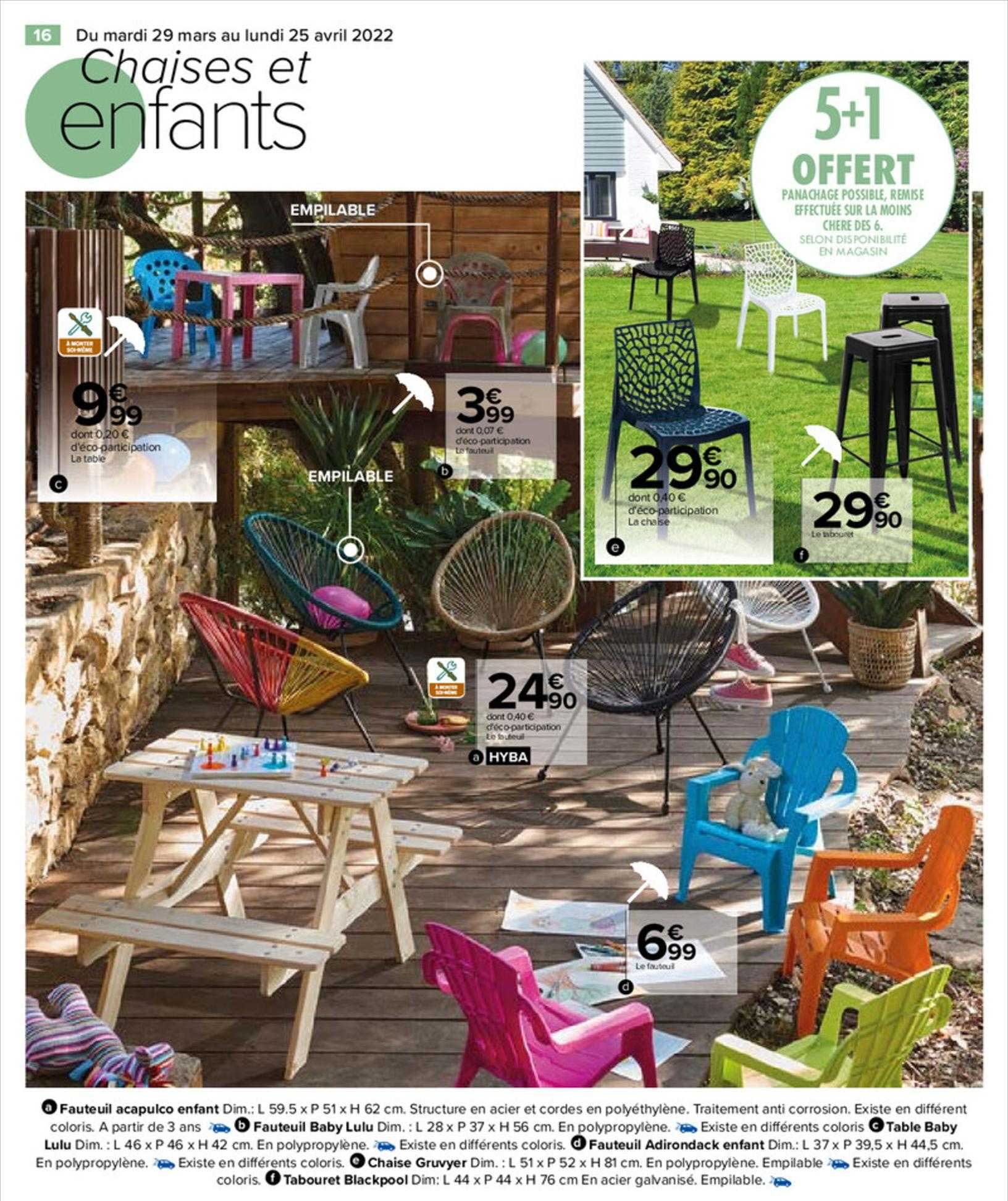 fauteuil acapulco enfant, fauteuil baby lulu, table baby lulu, fauteuil adirondack enfant, chaise gruvyer, tabouret backpool