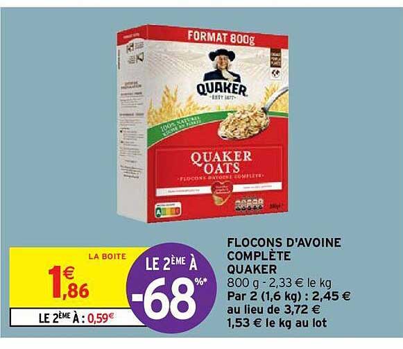 flocons d'avoine complète quaker