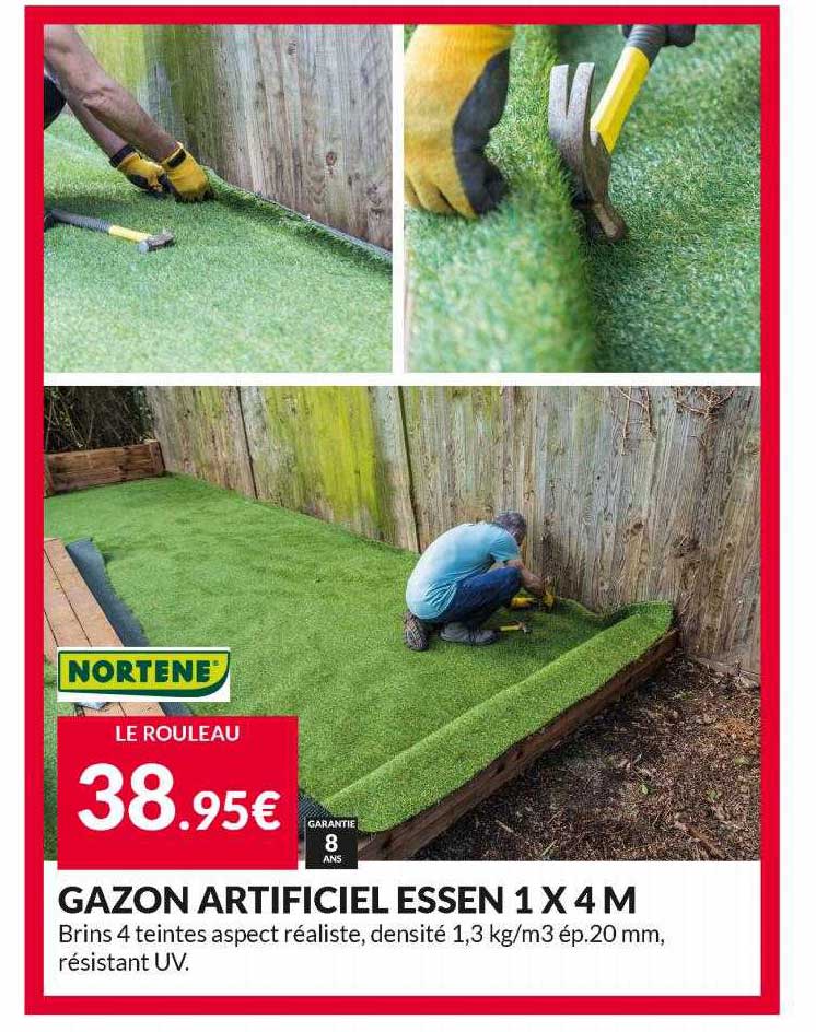 gazon artificiel essen 1 x 4 m nortène