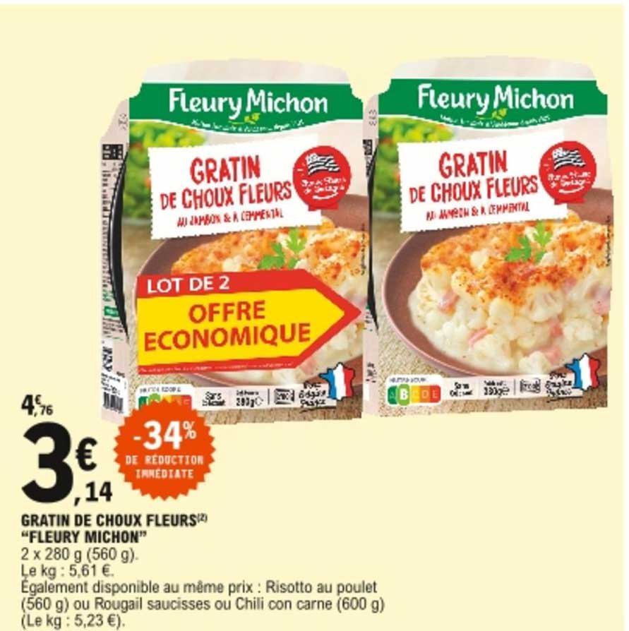 gratin de choux fleurs "fleury michon"
