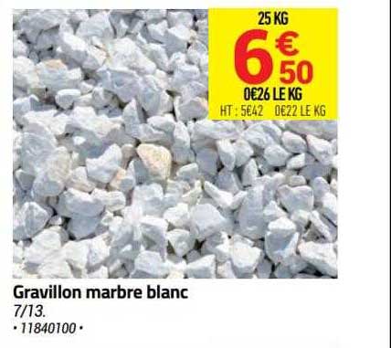 gravillon marbre blanc