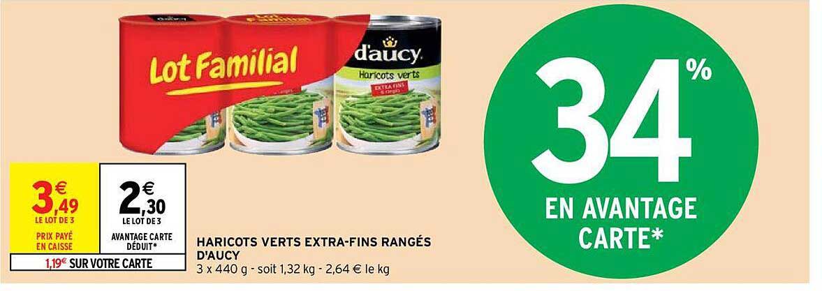 haricots verts extra-fins rangés d'aucy